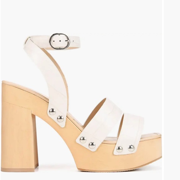 Sam Edelman Rosalind Platform Block Heel Sandal size 7, color:Modern Ivory - Picture 2 of 7